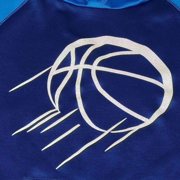 Justice Girls Blue "Hoops" Fleece Hoodie Jacket Size 10 - Picture 3 of 15